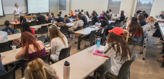 Colorado State University Students in a classroom in the General Classroom Building