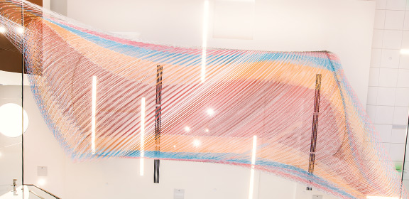Ball Nogues art installation located in the General Classroom Building