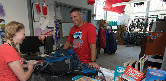 Colorado State University-Pueblo Recreation Center workers working in equipment rentals