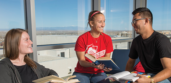 Students studying in the Library and Academic Resource Center