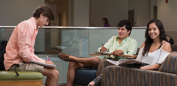 Colorado State University-Pueblo students studying in the General Classroom Building