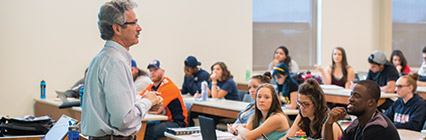 Professor teaching lecture