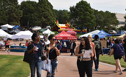 Students enjoying the Student Involvement Festival