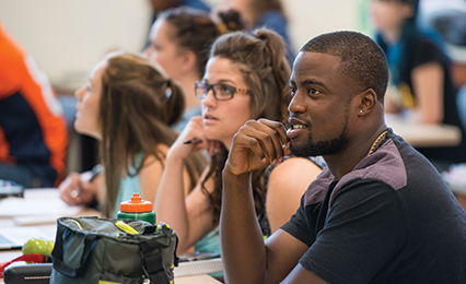 two students in the classroom