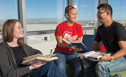 Students studying in the Library and Academic Resource Center