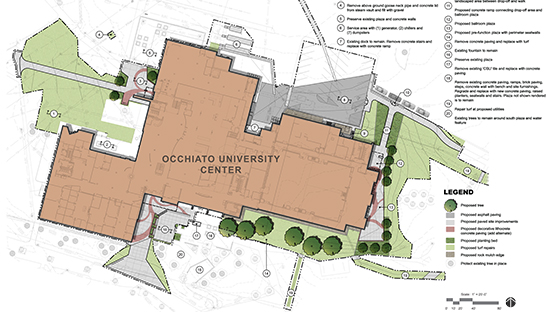 Blueprints of the Occhiato University Center
