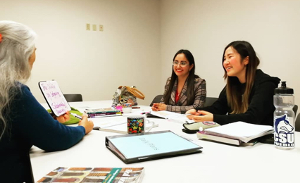 International students in a classroom