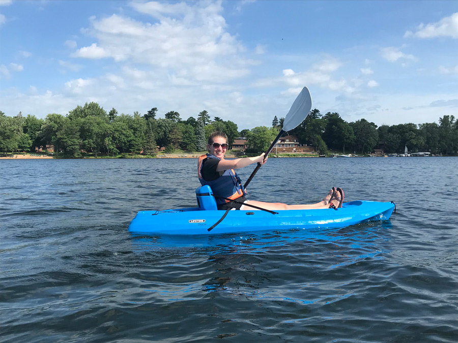 Noelle kayaking