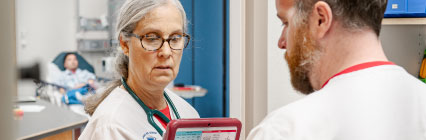 CSU Pueblo Nurses looking at charts