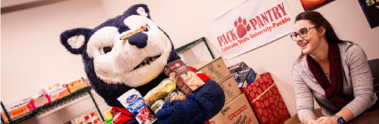 Wolfie visiting the Pack Pantry