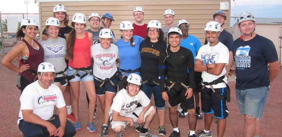 CSU-Pueblo Honors Program students at the Challenge Course