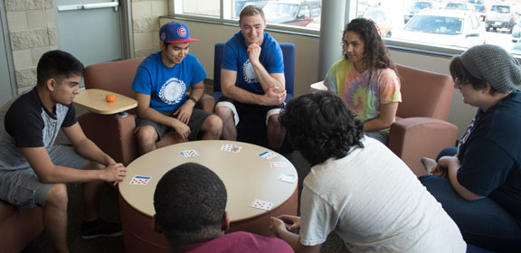 CSU-Pueblo Honors Program students playing a card game