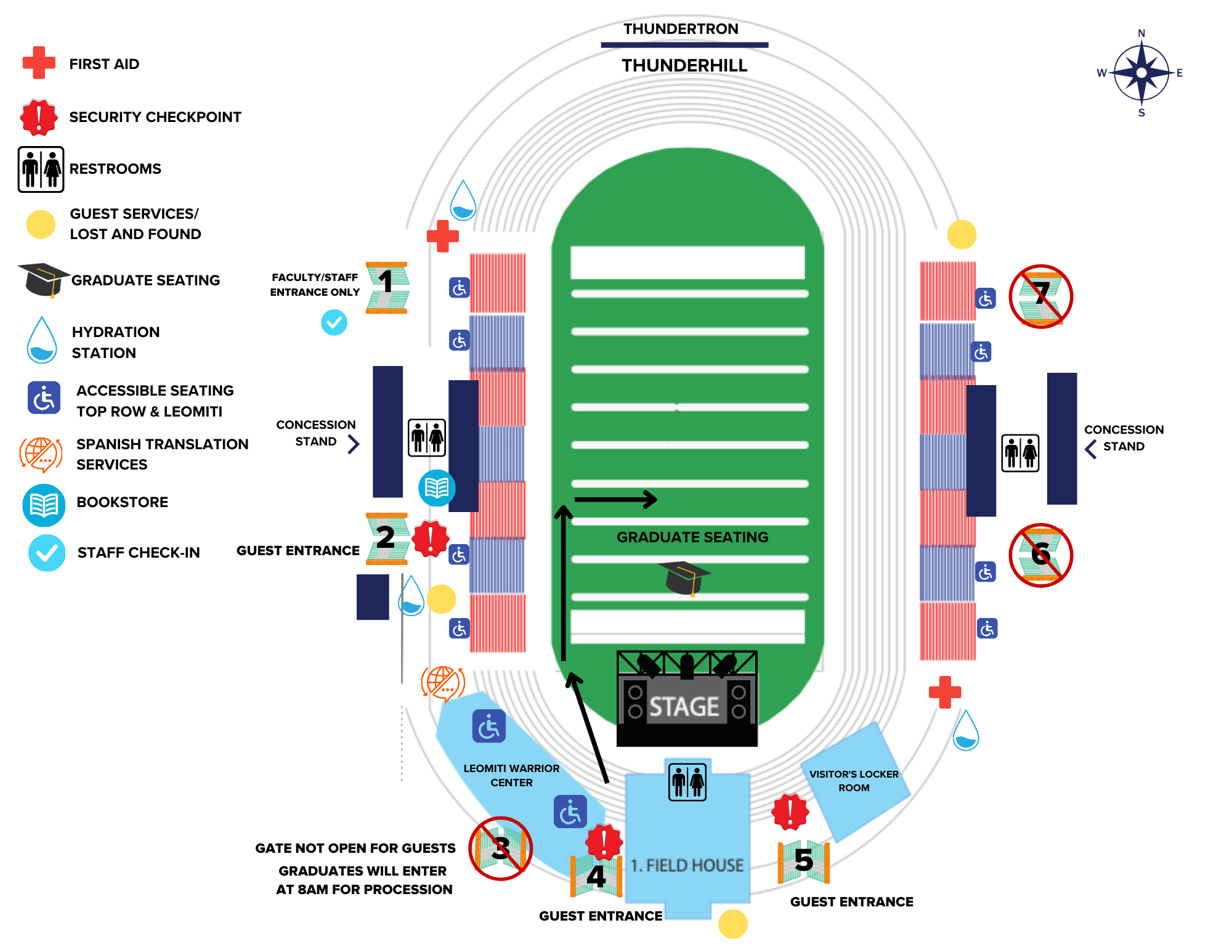 ThunderBowl ceremony layout map