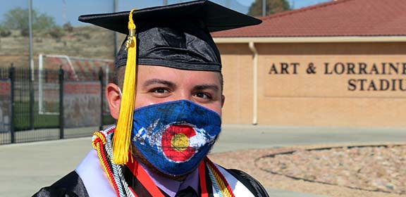 graduate with mask