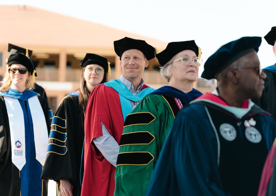 CSU Pueblo faculty at commencement ceremony