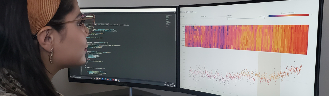 CIS student analyzing global temperature data