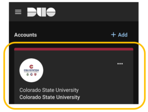 Duo Mobile App CSU Account displayed