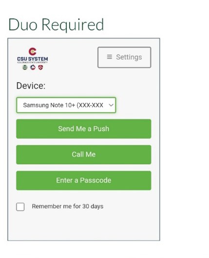 Duo Two Factor Authentication Prompt on mobile device