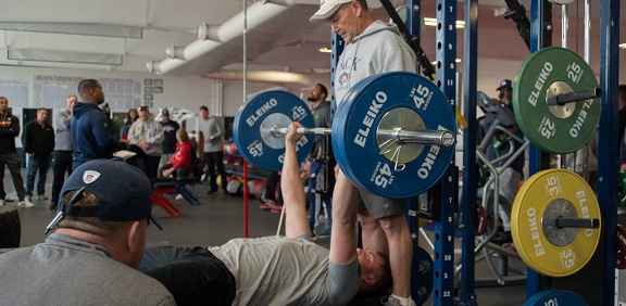 CSU-Pueblo student in the weight room