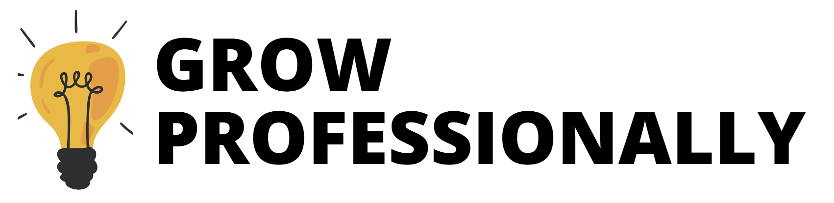 Glow professionally logo, with a light bulb that is glowing and then text that says glow professionally