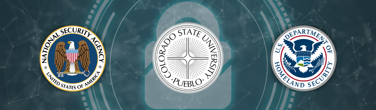 National Security Agency, CSU Pueblo, and Department of Homeland Security logos