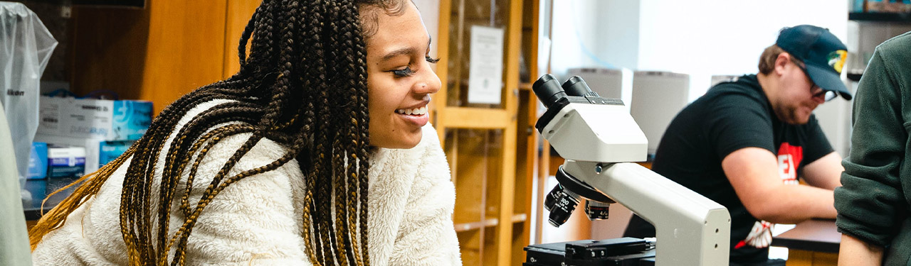 Student in lab