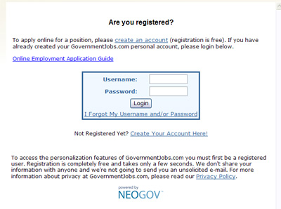 NeoGov Applicant Login