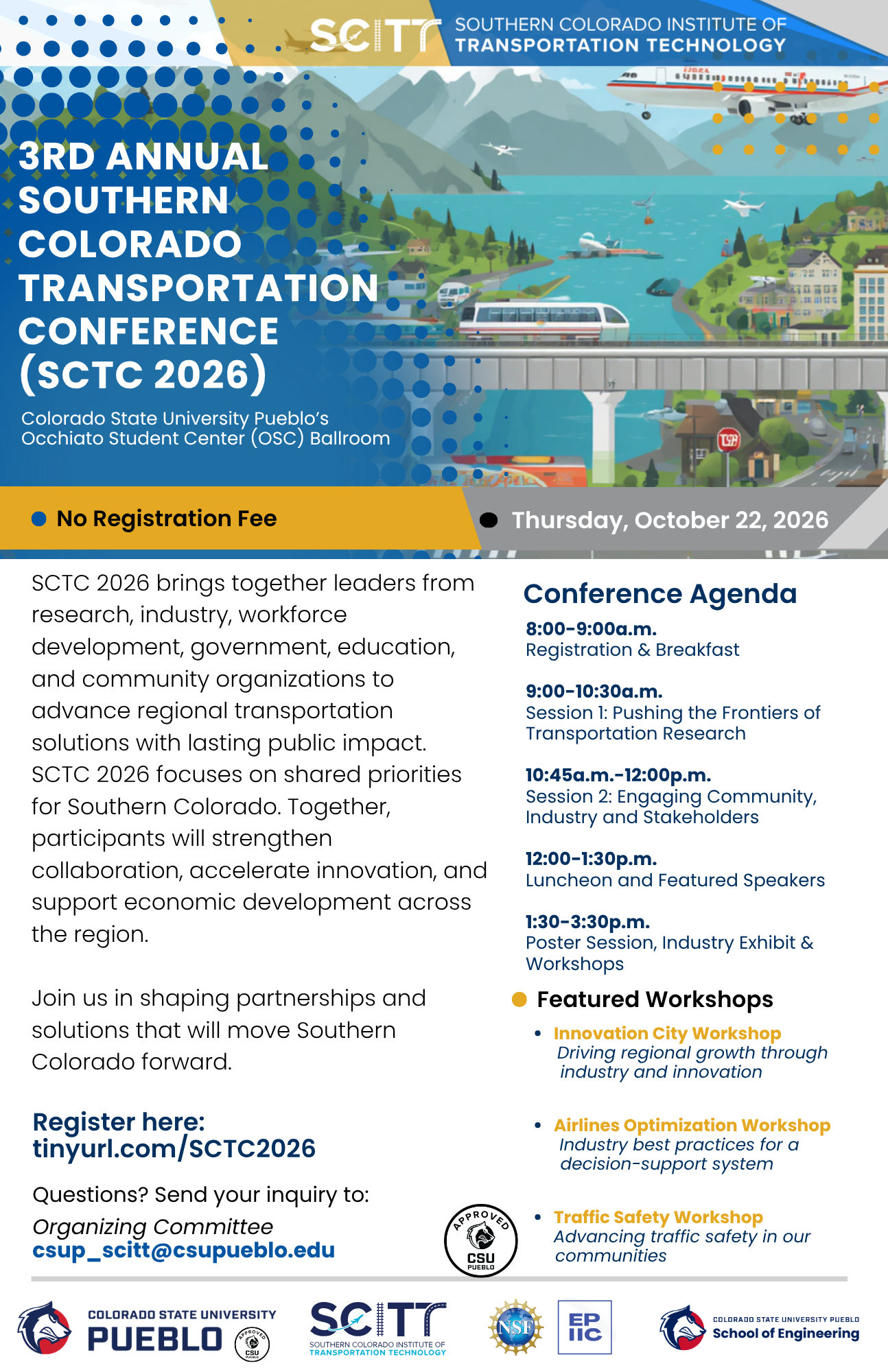 Southern Colorado Transportation Conference 2026 conference flyer.