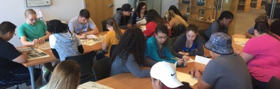 students in the archives