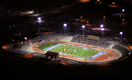 Football stadium at night