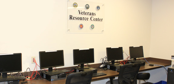 Computer Lab with Sign on wall