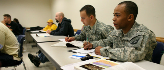 veteran students in class