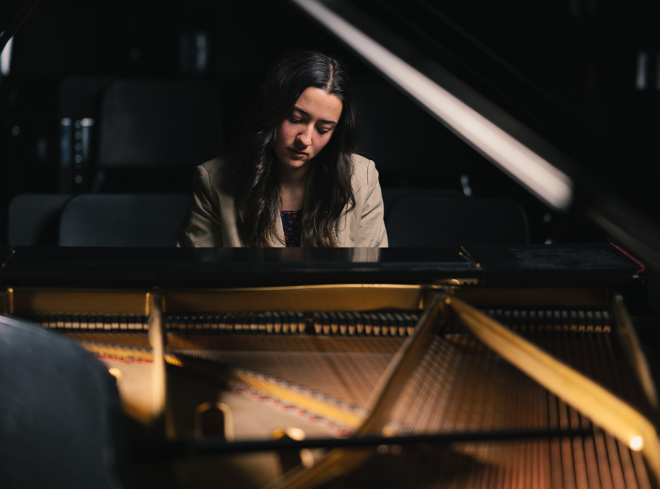 Music instruction at a piano at CSU Pueblo