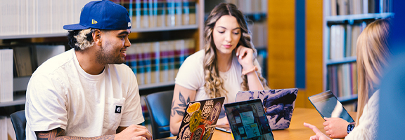 students talking
