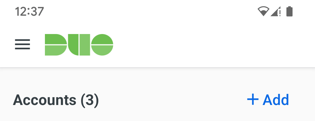 Screenshot of Duo Accounts Add