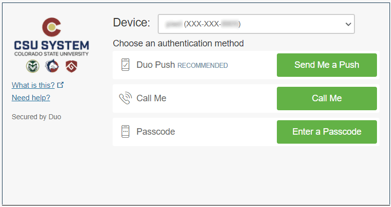 Screenshot of Duo Login