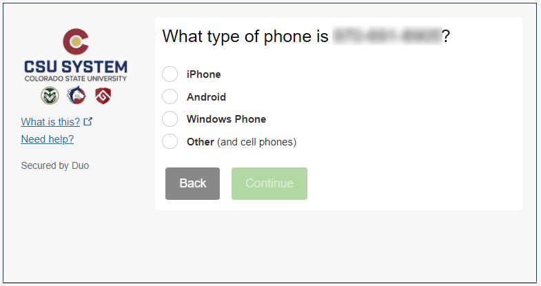 Screenshot of What type of phone screen