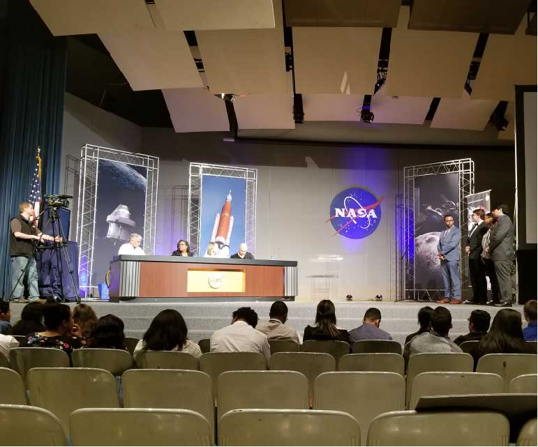 Students being recognized by NASA