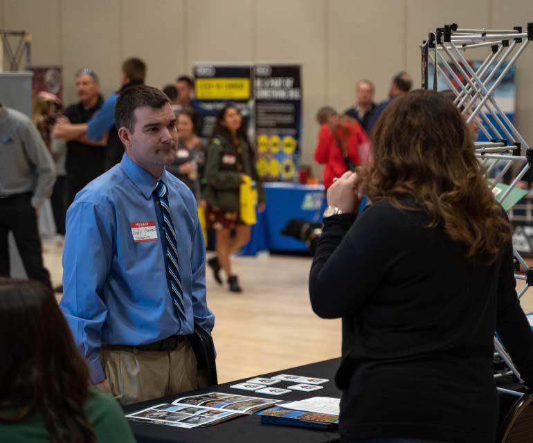 Student at career fair