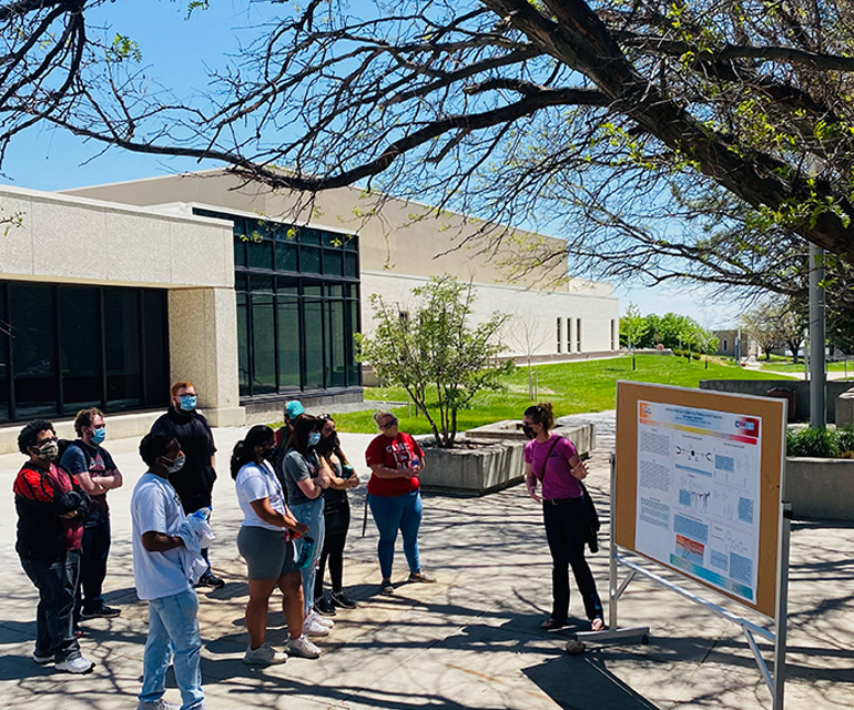 students on campus