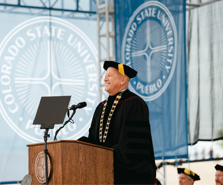 President Timothy Mottet at Commencement
