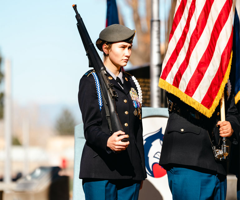 solider holding flag