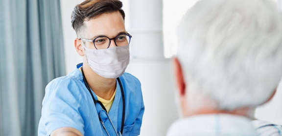 nurse working with patient