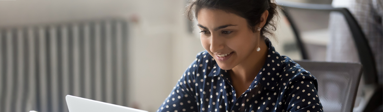 young businesswoman on computer