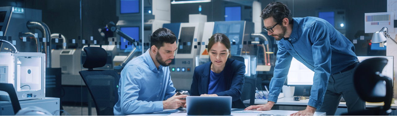group of engineering people working