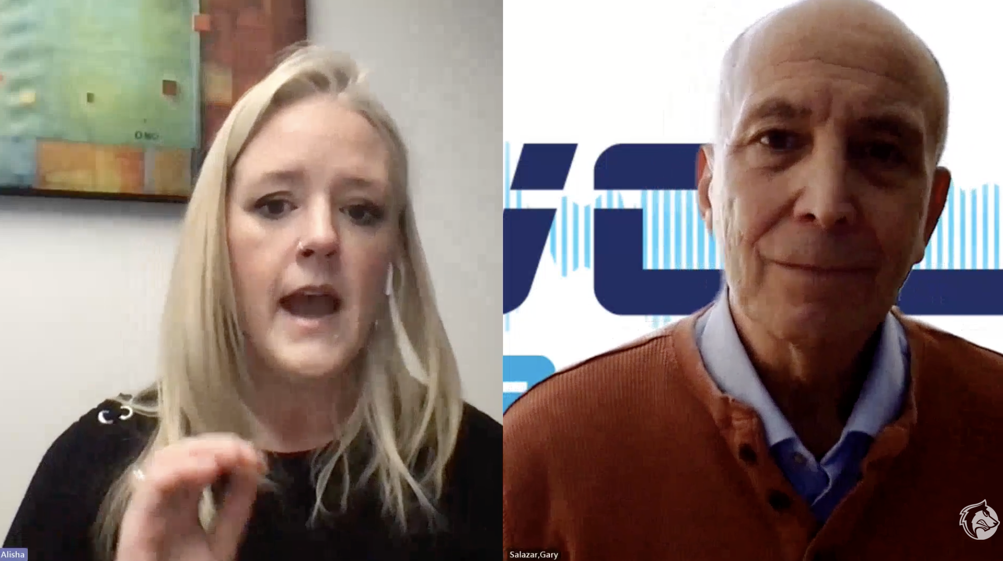 Alisha and Gary Salazar in a zoom call discussing about the RN-BSN program