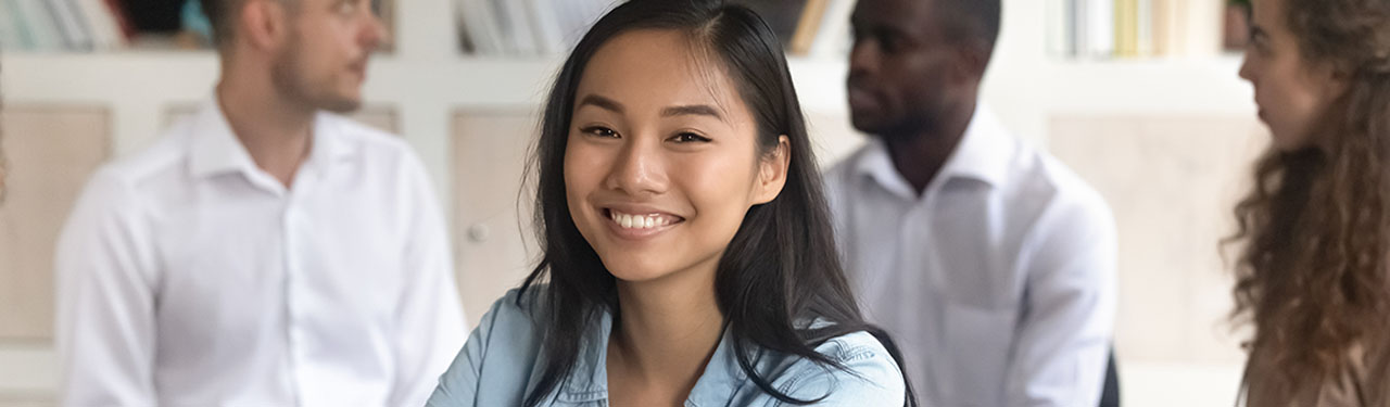 Student laughing