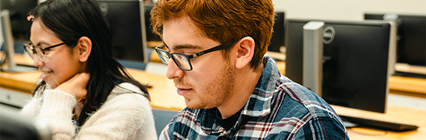 Students in the Center office