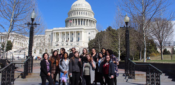 students at state capital building