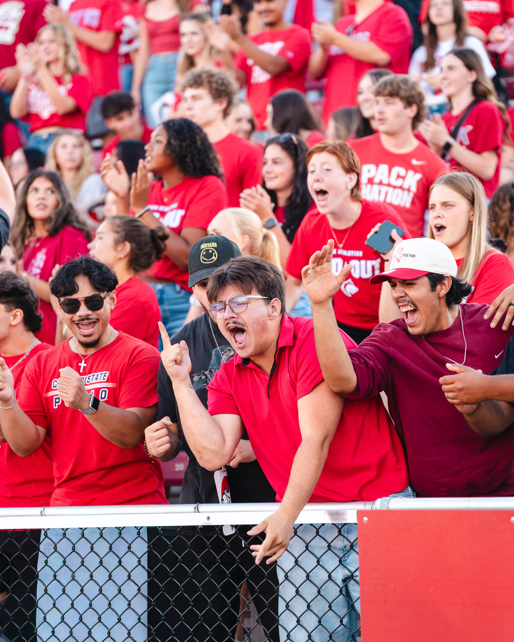 CSU Pueblo fans cheering during a Homecoming celebration